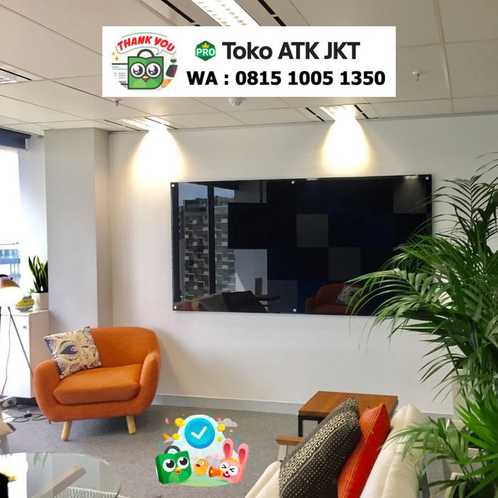 

Blackboard Kaca Magnetic Glassboard Hitam Papan Tulis Gantung