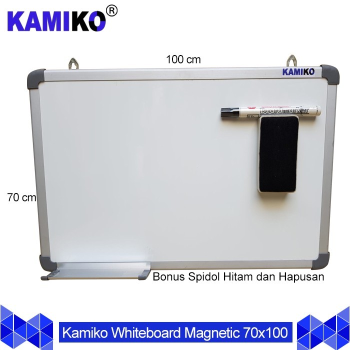 

Whiteboard Kamiko 70 x 100 cm Gantung - Spidol Hitam- Magnet - Hapusan