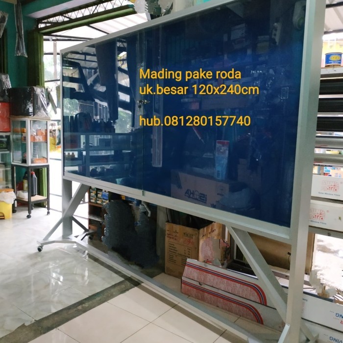 

papan pengumuman kaca/mading kaca white board 120x240cm