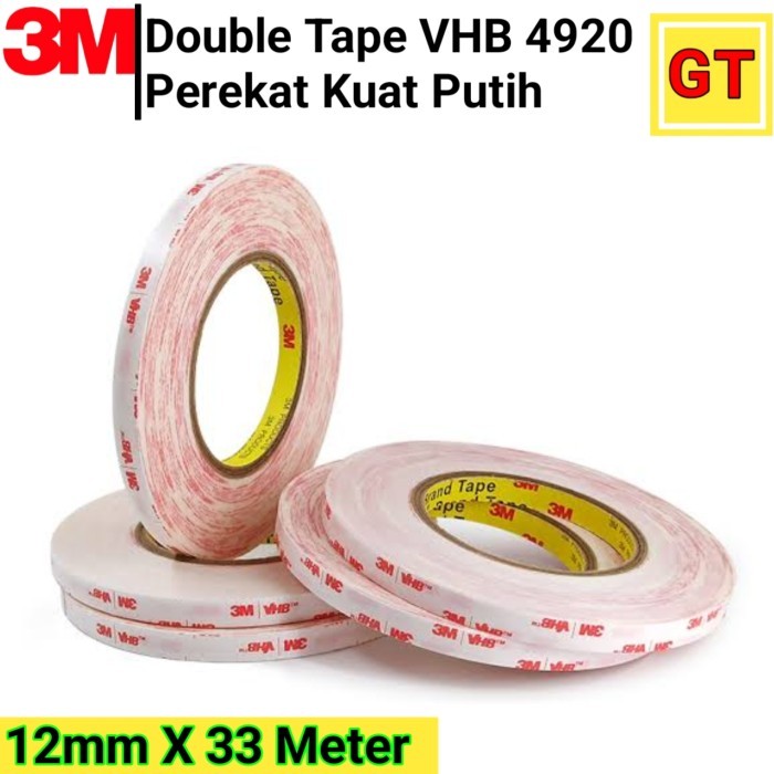 

Double Tape 3M VHB 4920 Dobel Tip Perekat Kuat Putih 12mm X 33 Meter