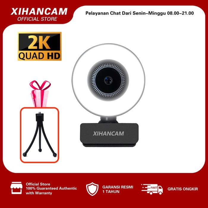 XIHANCAM IP Camera Laptop Usb Webcam 2K Ring Light Kamera Webcam Pc