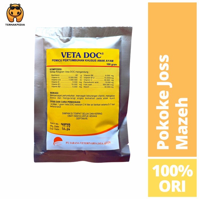 Veta Doc 100 Gram - Vitamin Khusus Ayam Doc - Vitamin Ayam - Vitamin T