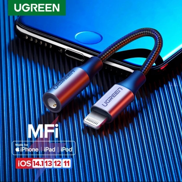 Terlaris Ugreen Iphone Lightning to Aux 3.5mm - Ugreen Splitter Aux IPhone MFi SALE
