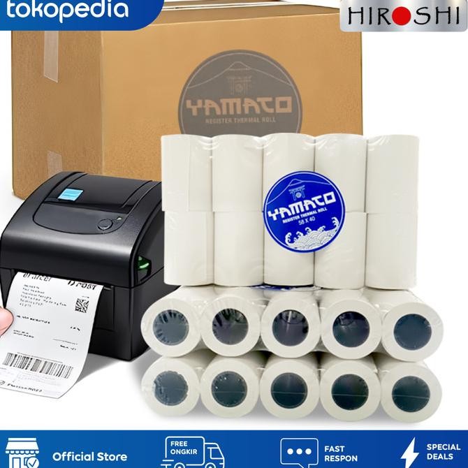 

Sale Paket 1 Dus Kertas Thermal Paper Roll 58 X 40 Isi 100 Roll