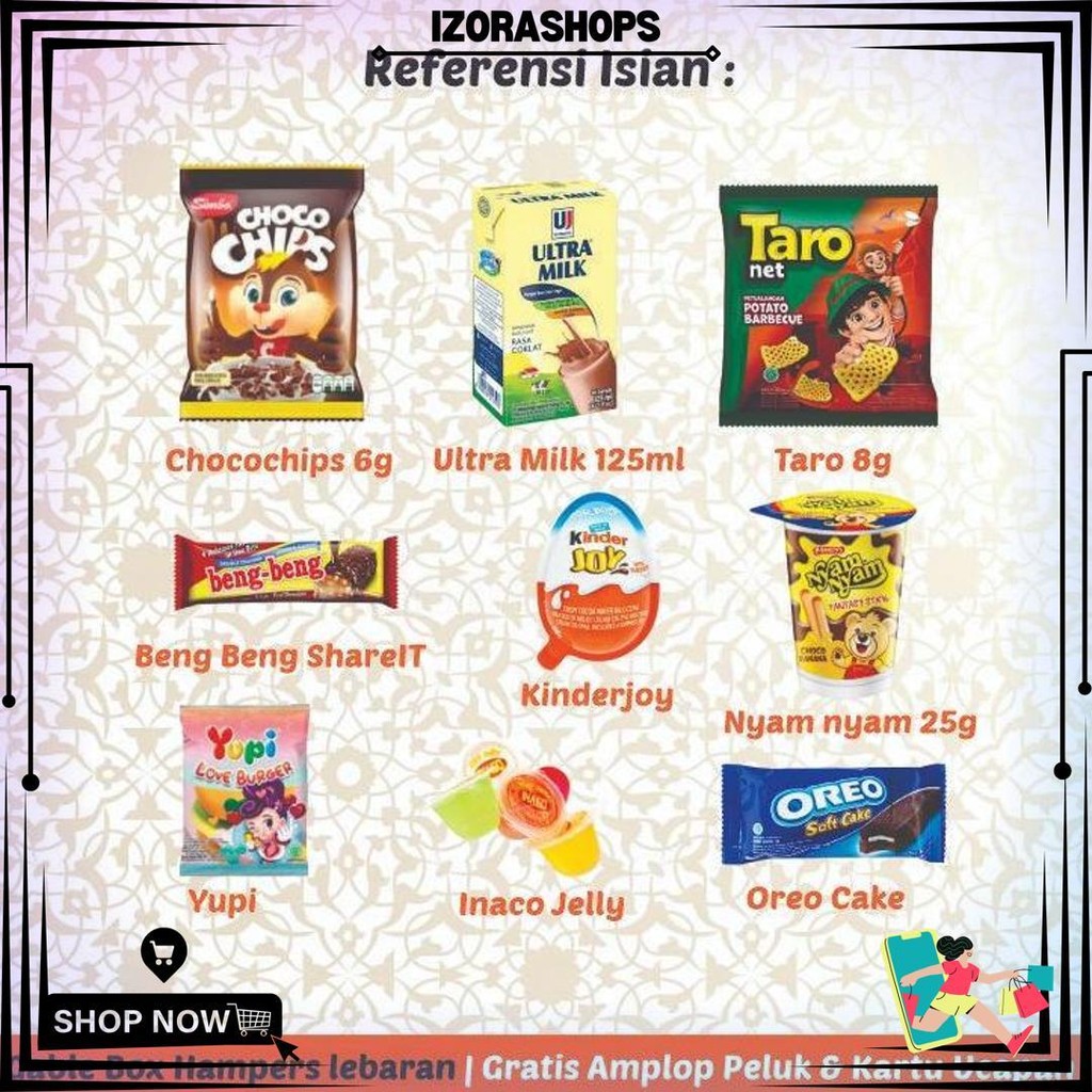 

20 Pcs Gable Box Hampers Lebaran Idul Fitri Anak Ponakan Motif Beduk D Promo Puncak