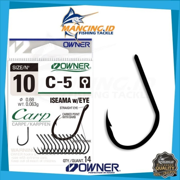 Owner C-5 (Iseama With Eye) 53265 Hook Pancing Kail Made in Japan