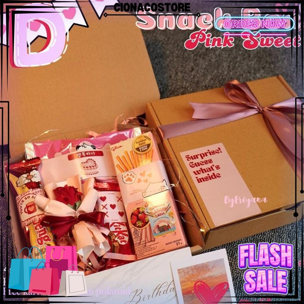 

Hampers Snack Box Set Kado Jajan Makanan Minuman Makanan Ringan Ulang Tahun Valentine Wisuda Anniversary Sempro Hari Guru Pink Sweet Series Food D Terlaris