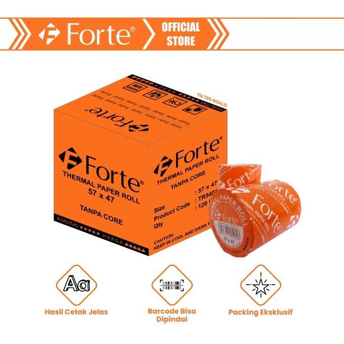 

Sale [Forte] [Ctn/120Pcs] Kertas Thermal Struk Roll Kasir 57X47