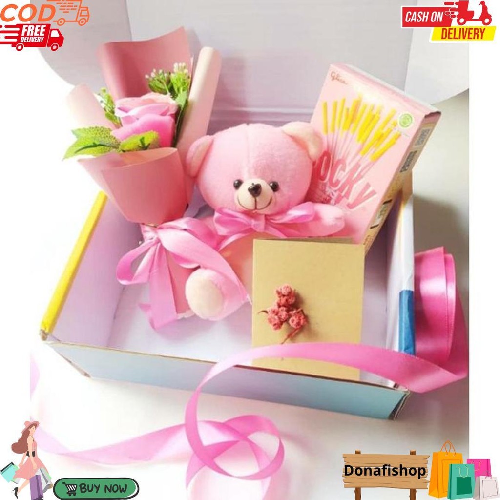 

(S) Snack Box Pink Bunga Kado Ulang Tahun/ Kado Wisuda/ Kado Anniversary / Paket Pink / Sahabat / Wisuda Sidang D Promo Puncak