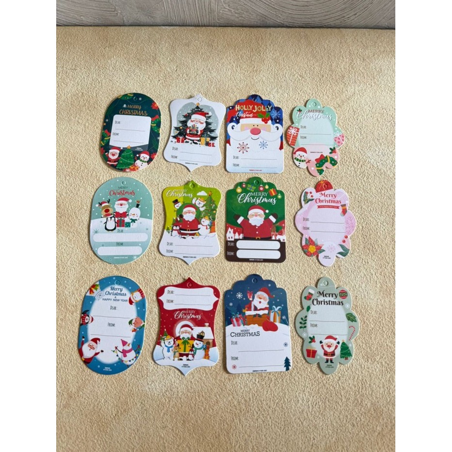 Tag Natal, Hang Tag Natal Lucu, Kartu Merry Chirstmas, Hiasan Natal