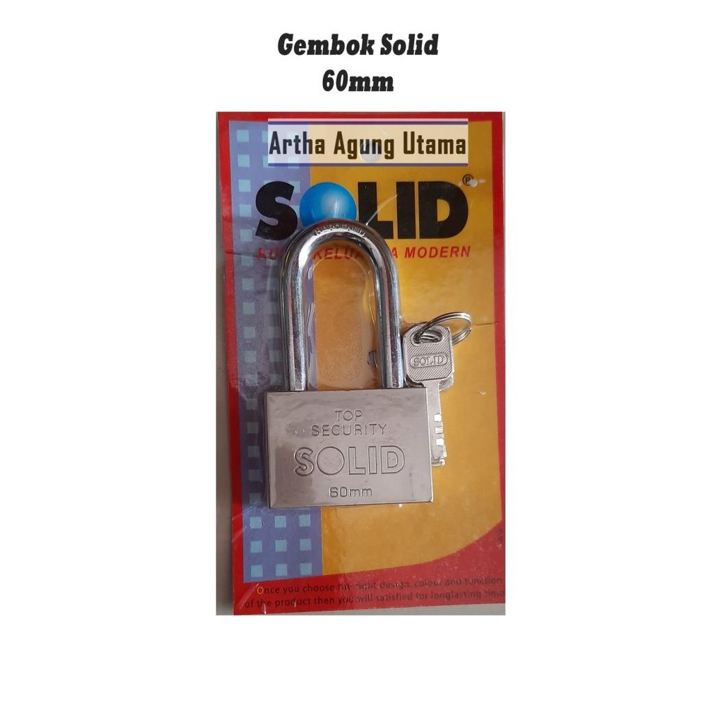 ```````] Kunci Gembok Solid 809 L SN Silver Kotak 60mm Tebal