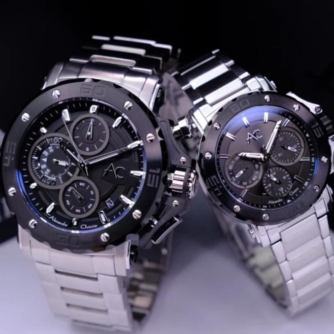 Grosir Alexandre Christie Ac 9205 Silver Black Couple. Ac9205 Original