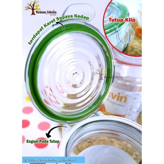 TOPLES CANISTER EMBOS LARGE TUTUP KLIP/TOPLES KUE LEBARAN HEREVIN