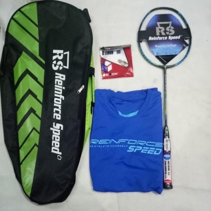 Raket Badminton RS ISO POWER 777 lengkap tas kaos senar grip set ORI