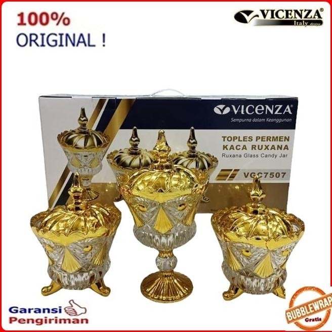 NEW TOPLES LEBARAN TOPLES KACA MEWAH TOPLES PIALA 3 PC VICENZA VGC