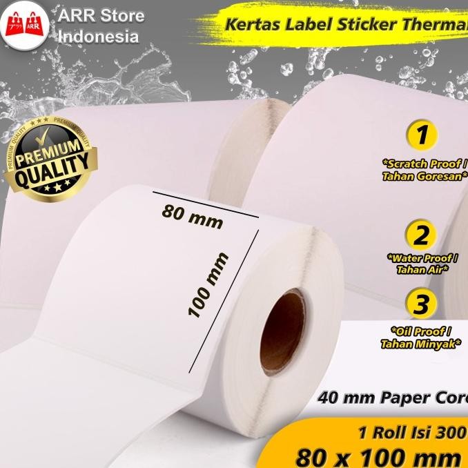 

Kertas Resi Label Thermal Barcode Roll uk 80 x 100 mm is 300 pcs