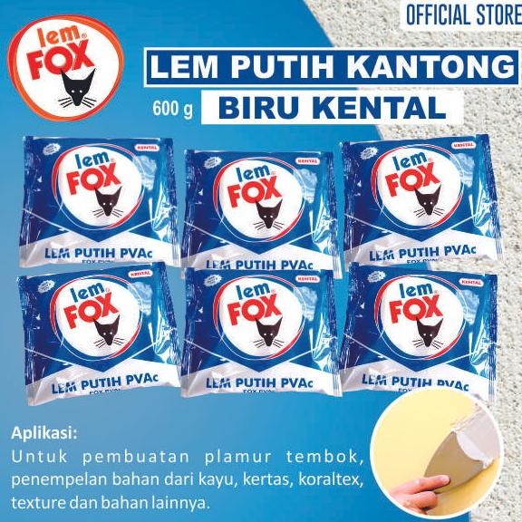 

Lem Fox Putih PVAC Kental Kantong Biru 600 gram Bundling 6 pcs