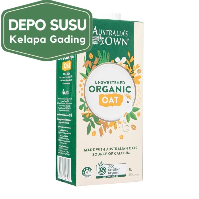 

Australia's Own Oat Unsweetened Organic Milk Susu Made in Australia