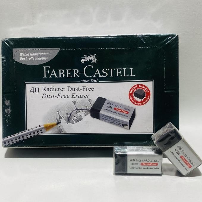 ERASER / PENGHAPUS FABER CASTELL HITAM KECIL / 1 BOX ISI 40 PCS