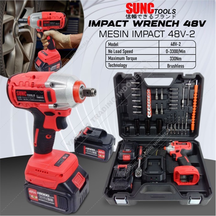 Mesin Impact Wrench Brushless 48V 48VF PAKET KOMPLIT