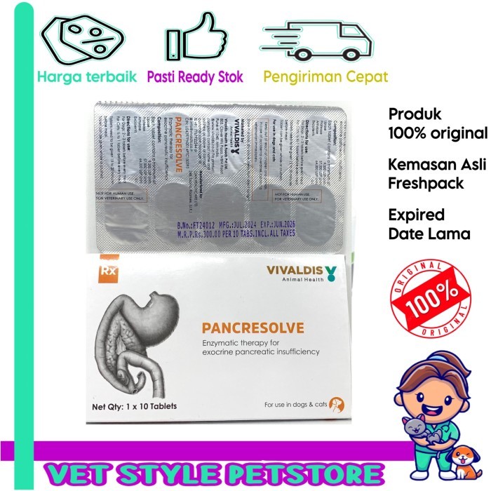 Terbaru Pancresolve enzym pencernaan anjing kucing original mirip panakare