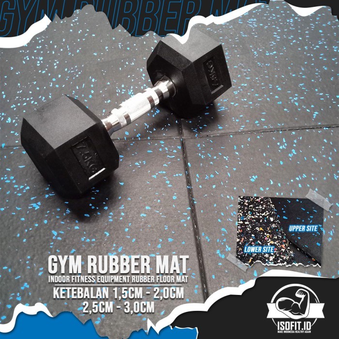 Isofit Composite Gym Rubber Floor Mat / Karpet Lantai Karet Gym