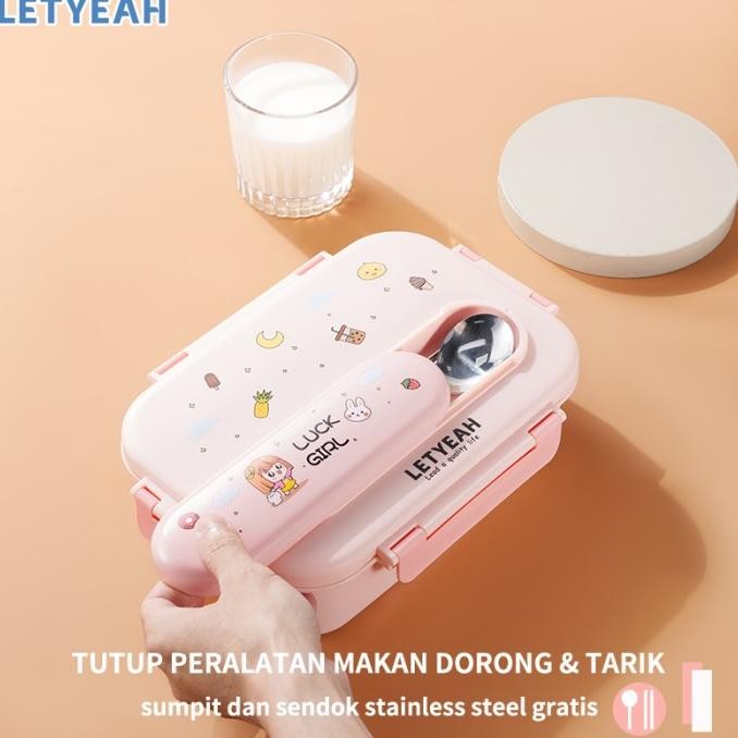 Sale Letyeah Lunch Box Stainless 316 Anti Tumpah /Kotak Makan Sekat 3