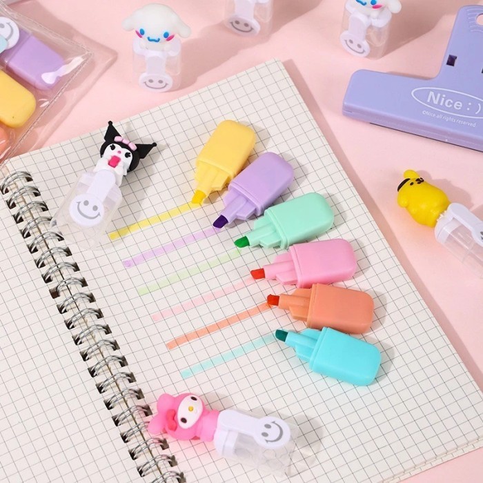 

1 Set Isi 6 Pcs Stabilo Sanrio Highlighter/ Stabilo Pastel Color Cute Pena