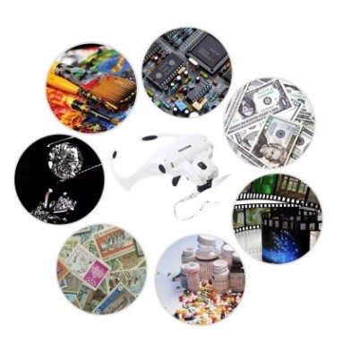 

Kaca Pembesar Servis Hp Kacamata Reparasi 3.5X Magnifier 2 Led / Kacamata Service Hp