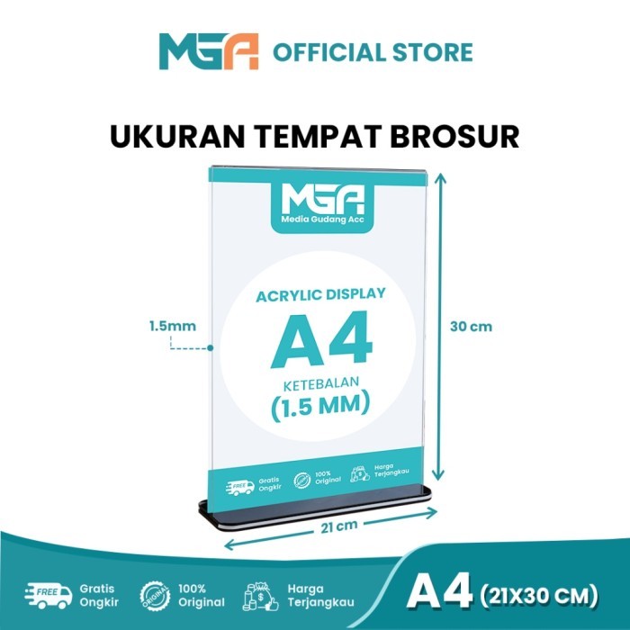 

Tempat Brosur A4 1.5Mm List Kaki Hitam Vertikal / Akrilik Standing / Tent Holder / Nomor Meja