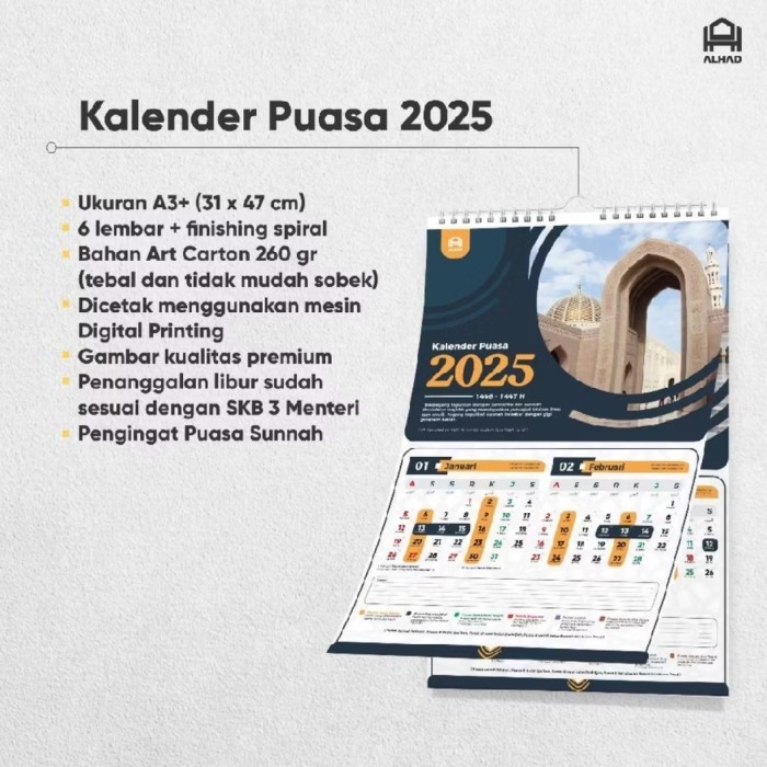 

Kalender Puasa 2025 Dinding Ukuran 31 X 47 D03