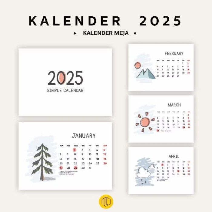 

Kalender Meja Duduk 2025 Minimalis Monthly Planner