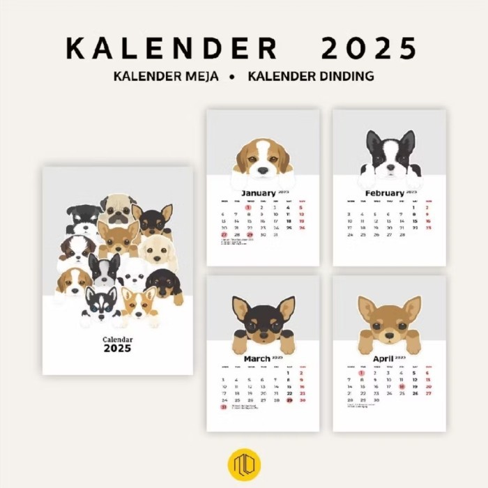 

Kalender 2025 Dinding Meja Motif Anjing