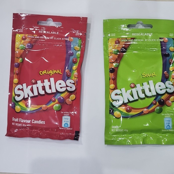 

PERMEN RASA BUAH SKITTLES CANDY ORIGINAL DAN SOUR 1 BOX