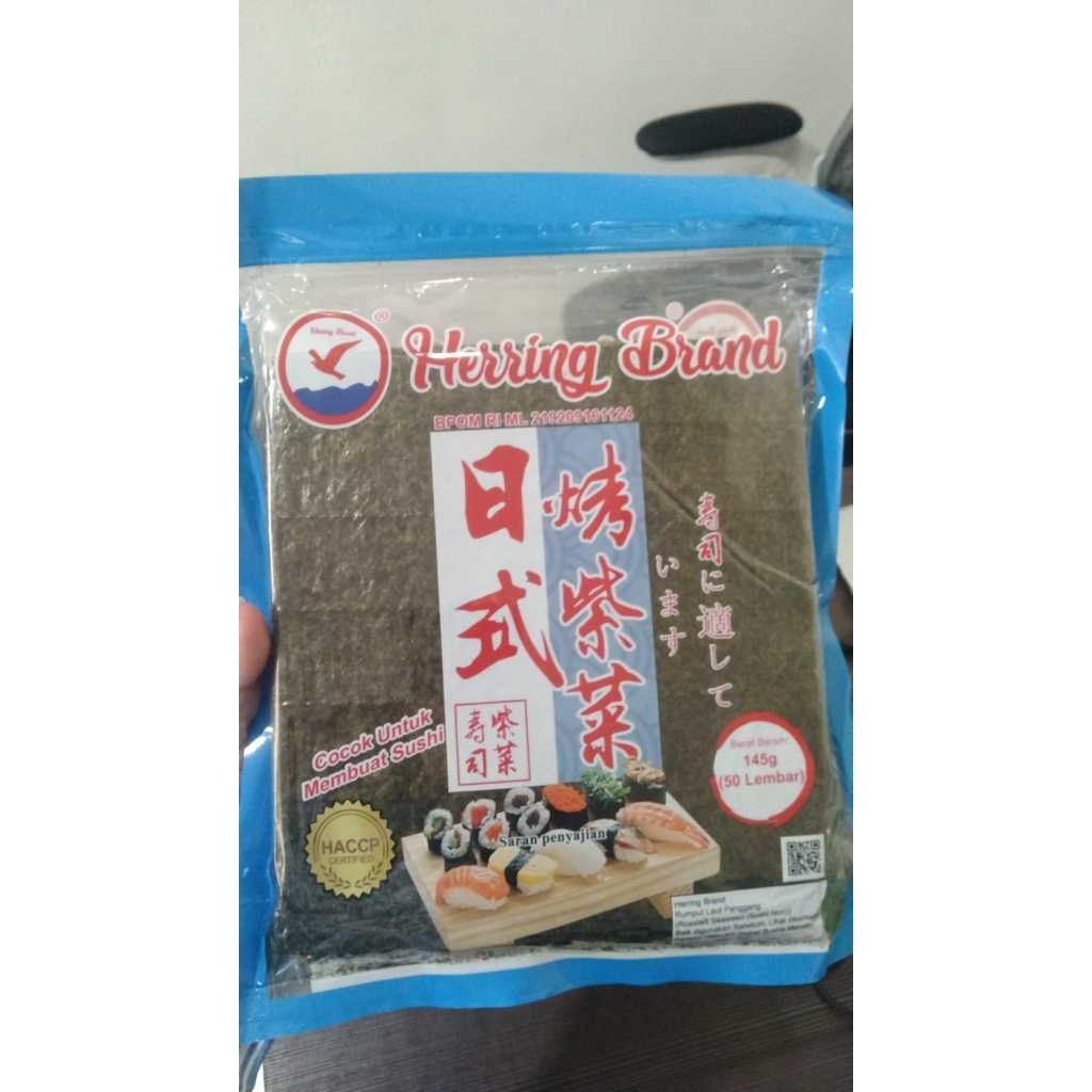 

NORI HERRINGS BRAND 50 SHEET/SUSHI NORI 50 LEMBAR KIMBAP DRIED SEAWEED