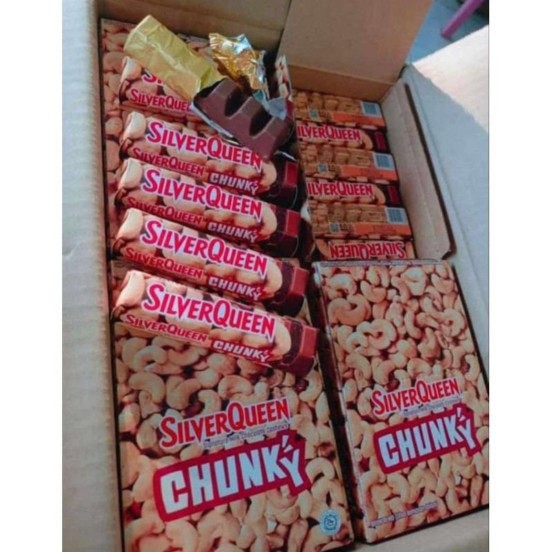 

Silverqueen Chungky Bar 30/26 Gr Cashew Mede 1 Box isi 12 Pcs