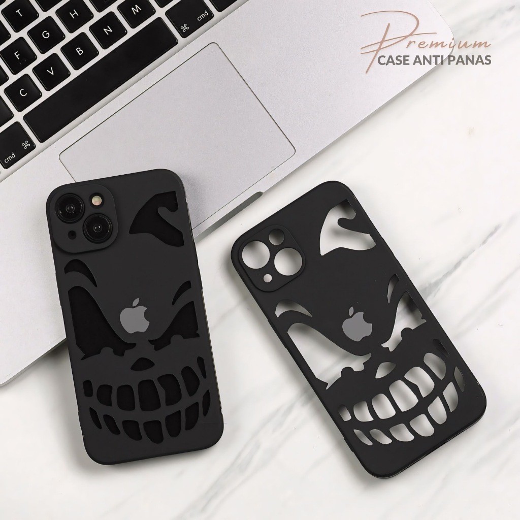 TERBARU Case Iphone XR 11 12 13 14 Pro Max Anti Panas Aesthetic Black Casing Ip Cooling Motif