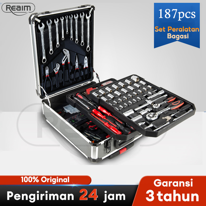 Tool Kit 187 PCS / 187 PCS Lengkap Perkakas Bengkel /Alat Profesional Tools Set 187pcs/Alat Bengkel