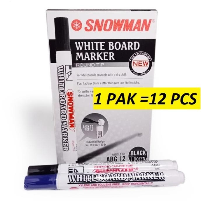 

(12pc) SPIDOL WHITEBOARD SNOWMAN BG 12 / SEPIDOL PAPAN TULIS ABG 12 BS76