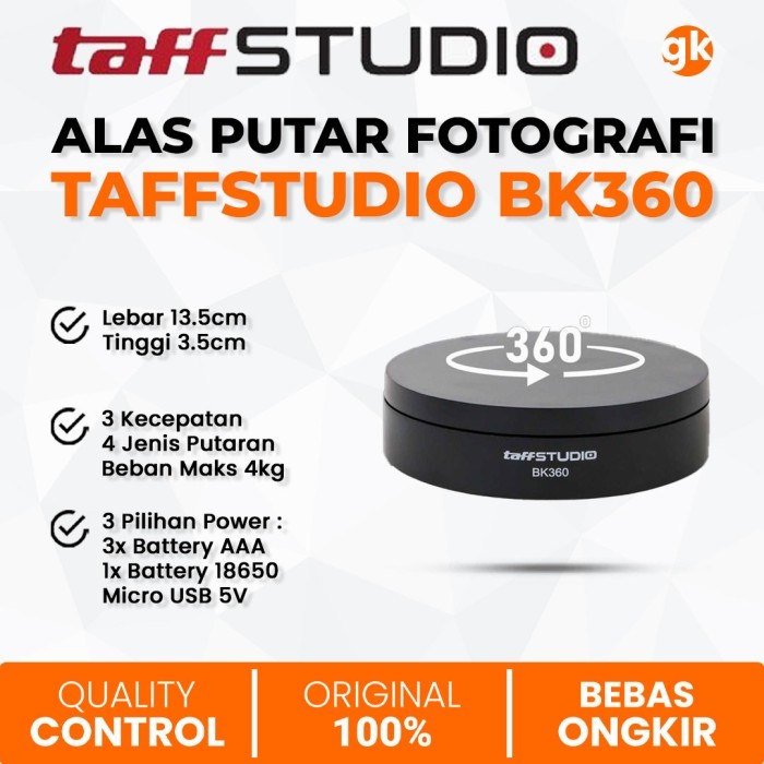 

BRG BARU TAFFSTUDIO Alas Putar Fotografi BK360 Stand Base Rotating Display 13cm
