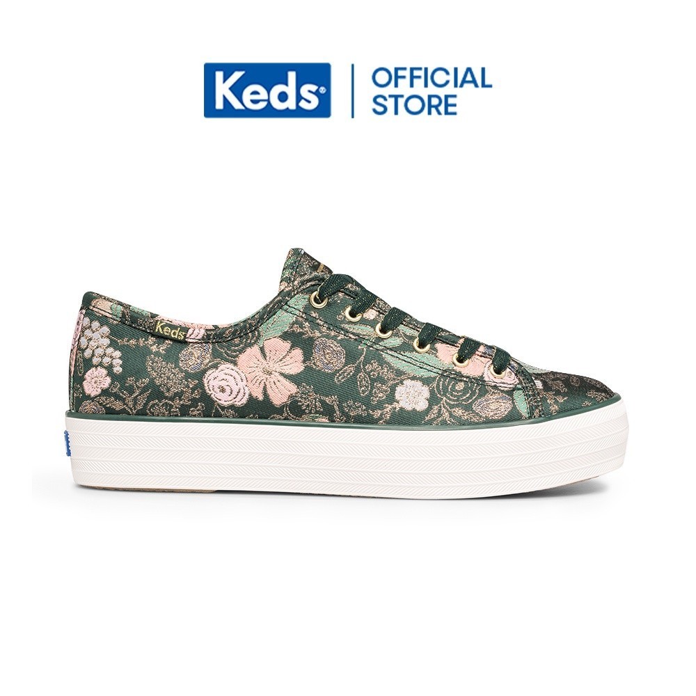 Keds Sepatu Wanita-TRIPLE KICK RIFLE PAPER CO COLETTE LUREX JACQUARD GREEN-WF65556