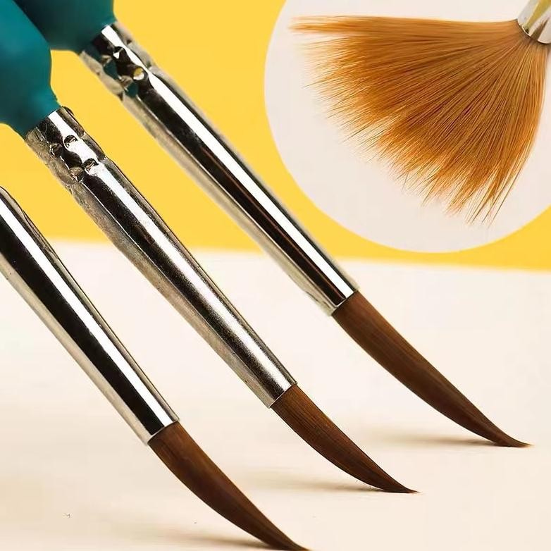 

COD BR-WN 00000 - 7 Kuas Lukis Cat Air Bulu Serigala Profesional / Professional Pen-Type Round Watercolour Wolf Hair / Bristles Painting / Artist / Detail / Liner Brush Samoyed fgk-45