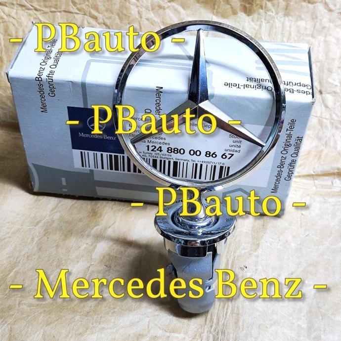 LOGO BINTANG KAP MESIN W124 LAMA / EMBLEM MERCEDES BENZ ASLI