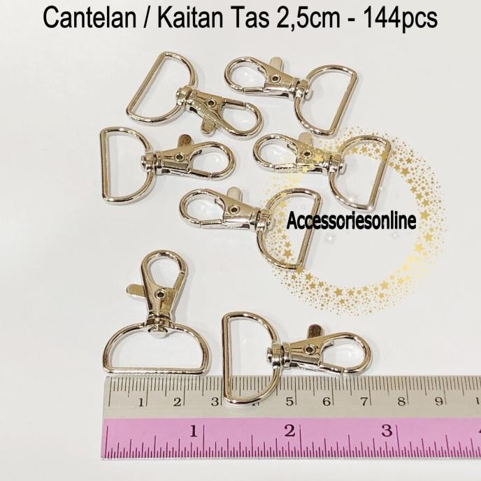 

Cantelan Tas / Kaitan Tas / ID CARD K77 2,5cm Nikel 144pcs