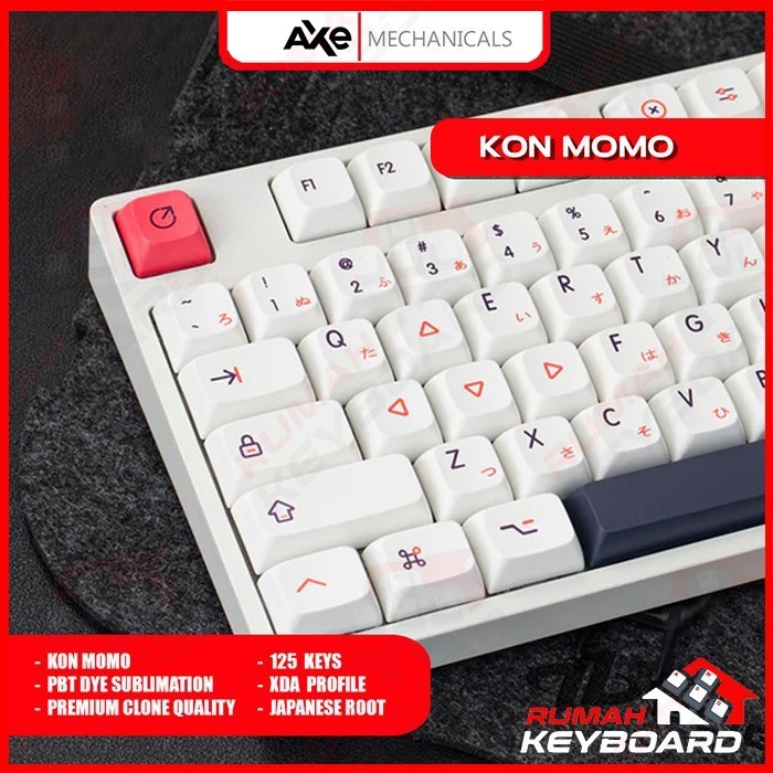 Keycap - Keycaps - Xda - Kon Momo - Pbt - Dye Sub - White - 126