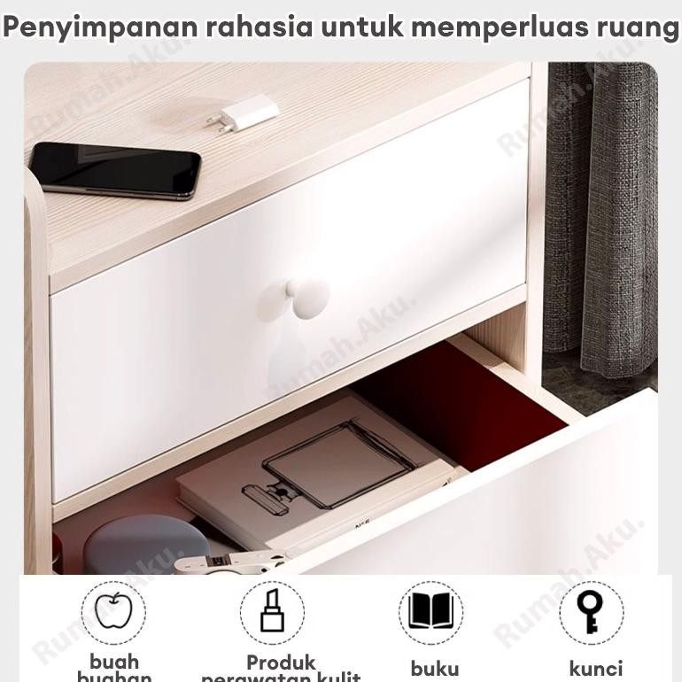 Meja Nakas Dengan kunci Laci Meja Nakas Minimalis Meja Kamar Aesthetic Meja Nakas kayu Bedside Table