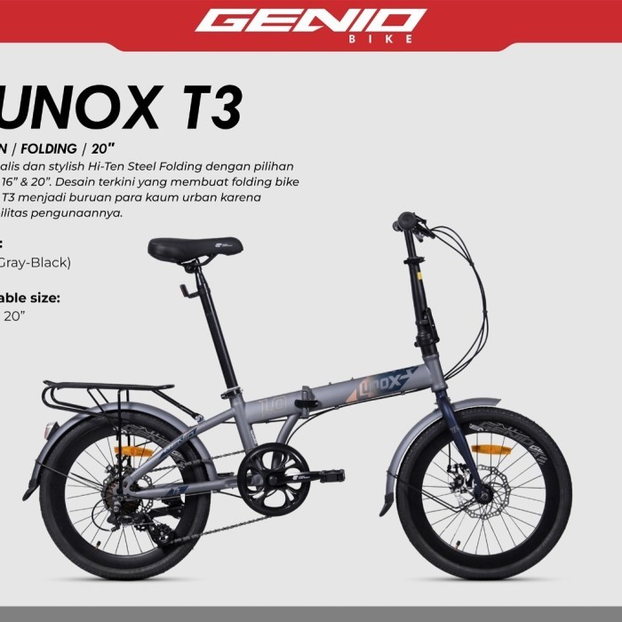 Sepeda Lipat 20 Genio Lunox 1.0 New Boncengan