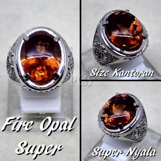 BATU CINCIN PERMATA FIRE OPAL LUSTER API MENYALA SIZE KANTORAN
