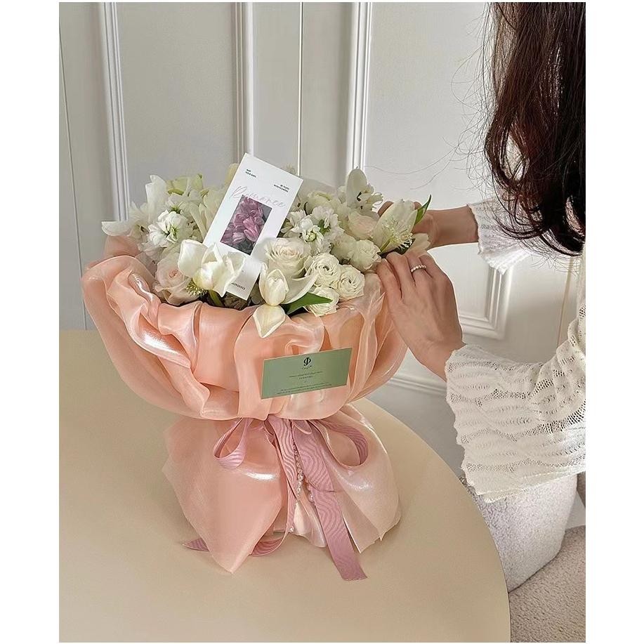 

TERMURAH Kain Pembungkus Buket Bunga / Korean Flower Silk Wrapping For Hand Bouquet. FE24