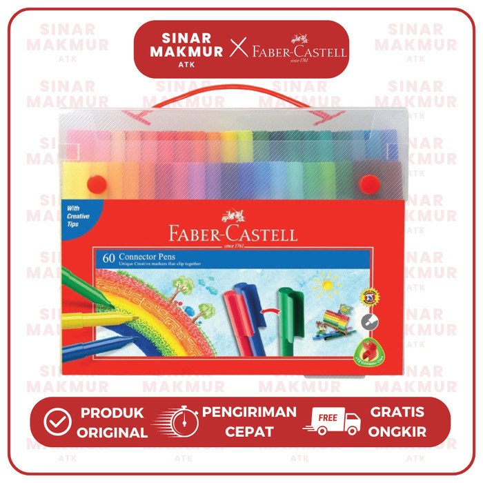 

TERBARU! Connector Pen/Spidol Warna/Coloring Marker 60 Warna Faber Castell (Set)